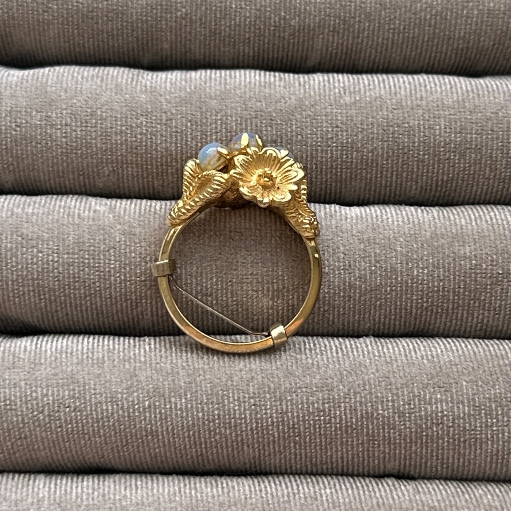 Avon Gold Floral Opal Cluster Ring - Women Jewelry - Picture 4 of 6